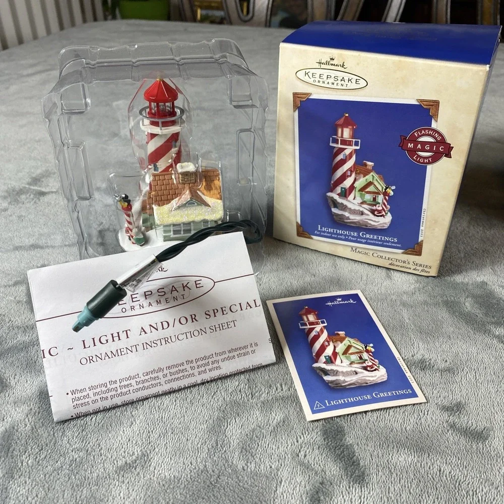 Hallmark 2003 Lighthouse Greetings #7 in Series Magic Light Keepsake Xmas